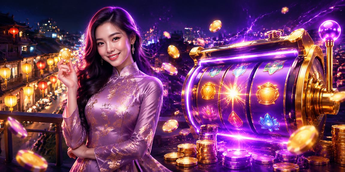 Người chơi nữ mặc áo dài tại Hà Nội thử slot game trên điện thoại Android